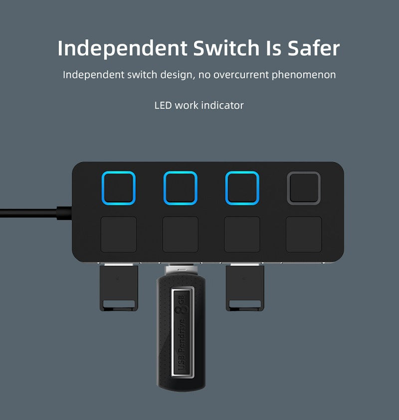 Multi-USB Splitter 4-port Extender