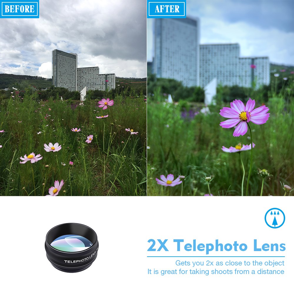 APEXEL Phone lens kit universal 10 in 1 Fisheye Wide Angle macro Lens