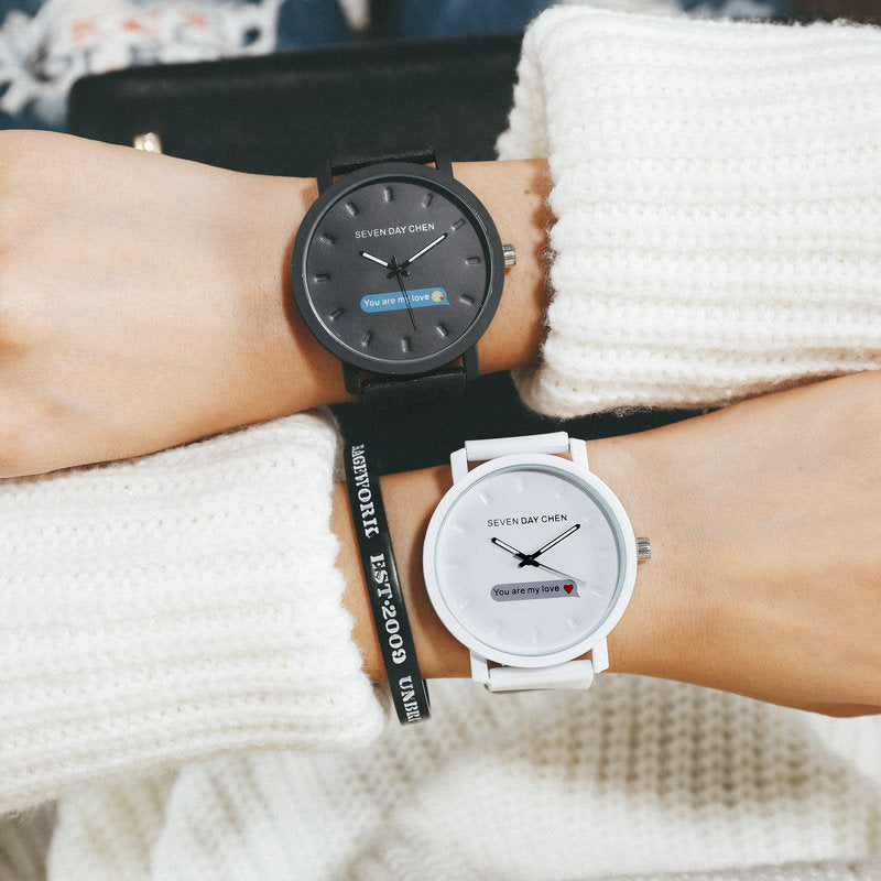 Retro Casual Black And White Watch