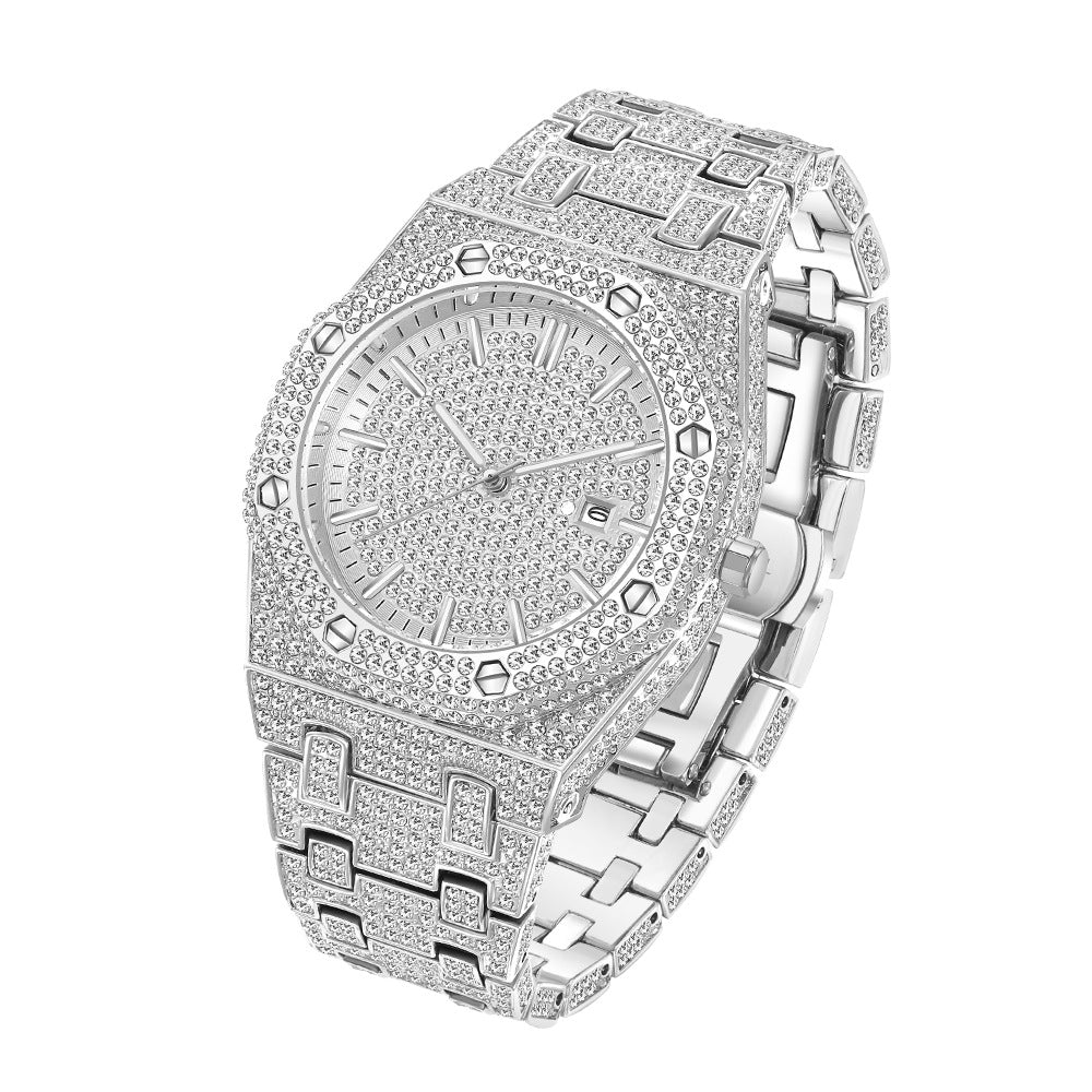 Full Diamond Large Dial Quartz Watch