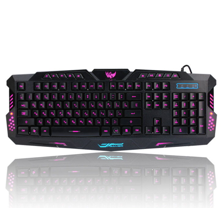 J10 tricolor backlight wired gaming keyboard set