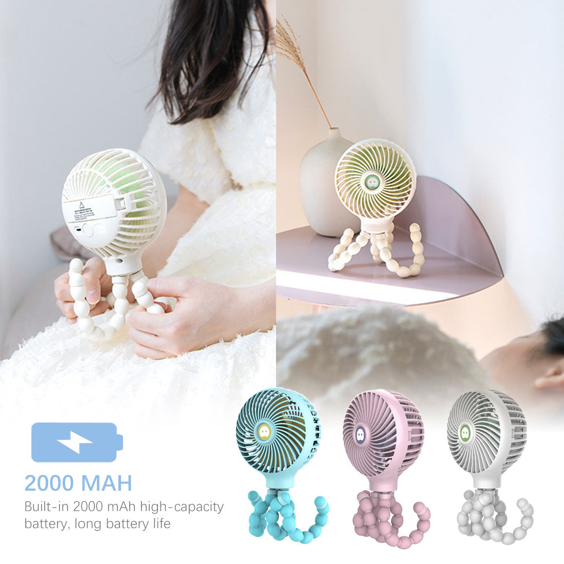 Octopus Folding Fan USB Charging