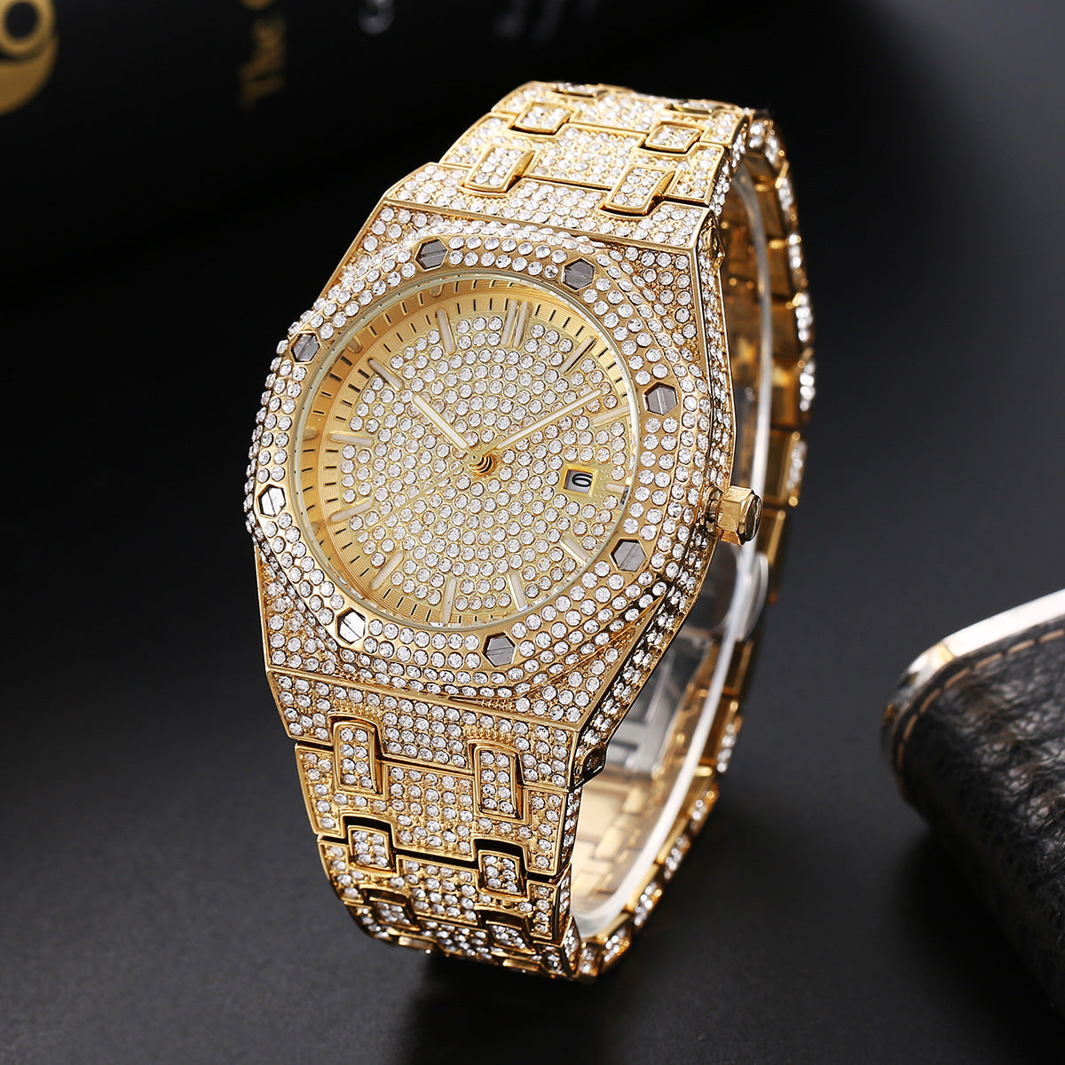 Full Diamond Large Dial Quartz Watch