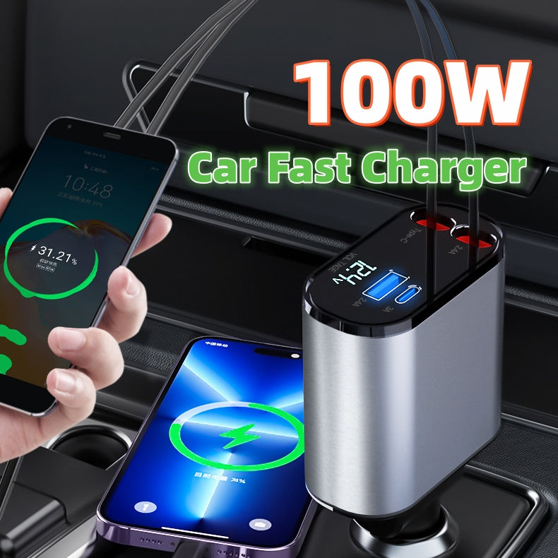 100W Metal Super Fast Car Charger