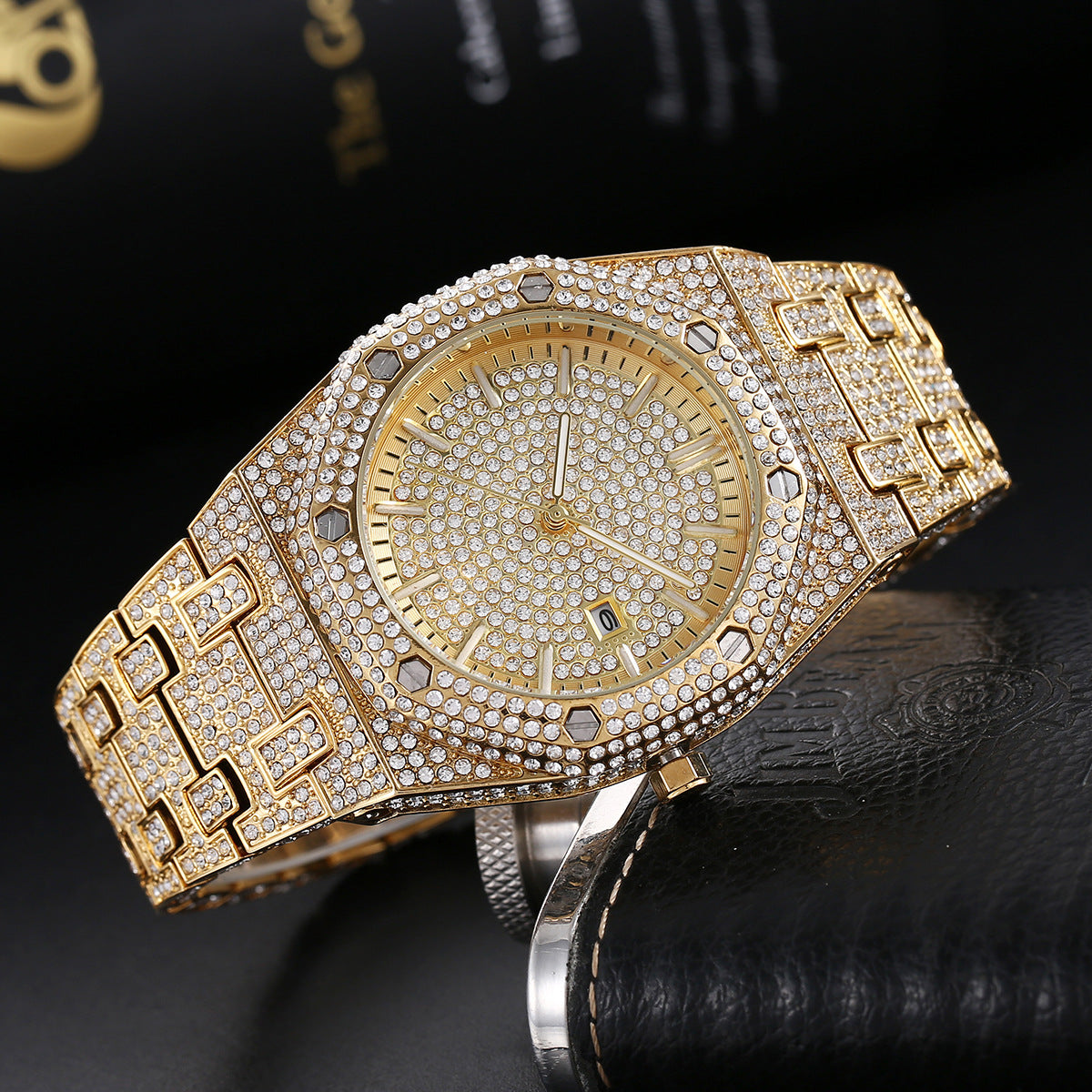 Full Diamond Large Dial Quartz Watch