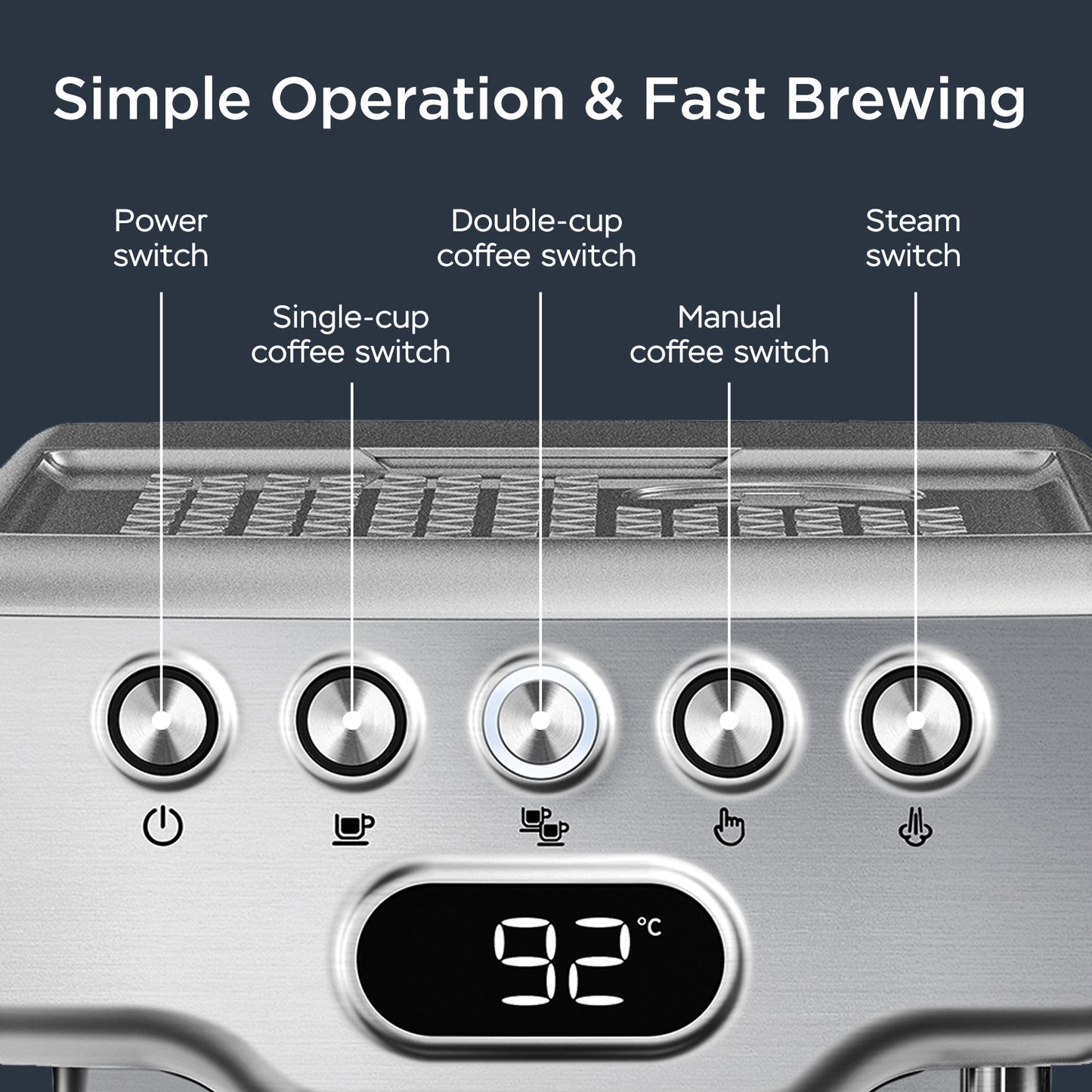 Geek Chef Espresso Machine, 20 Bar Espresso Machine With Milk Frother For Latte, Cappuccino, Macchiato, For Home Espresso Maker