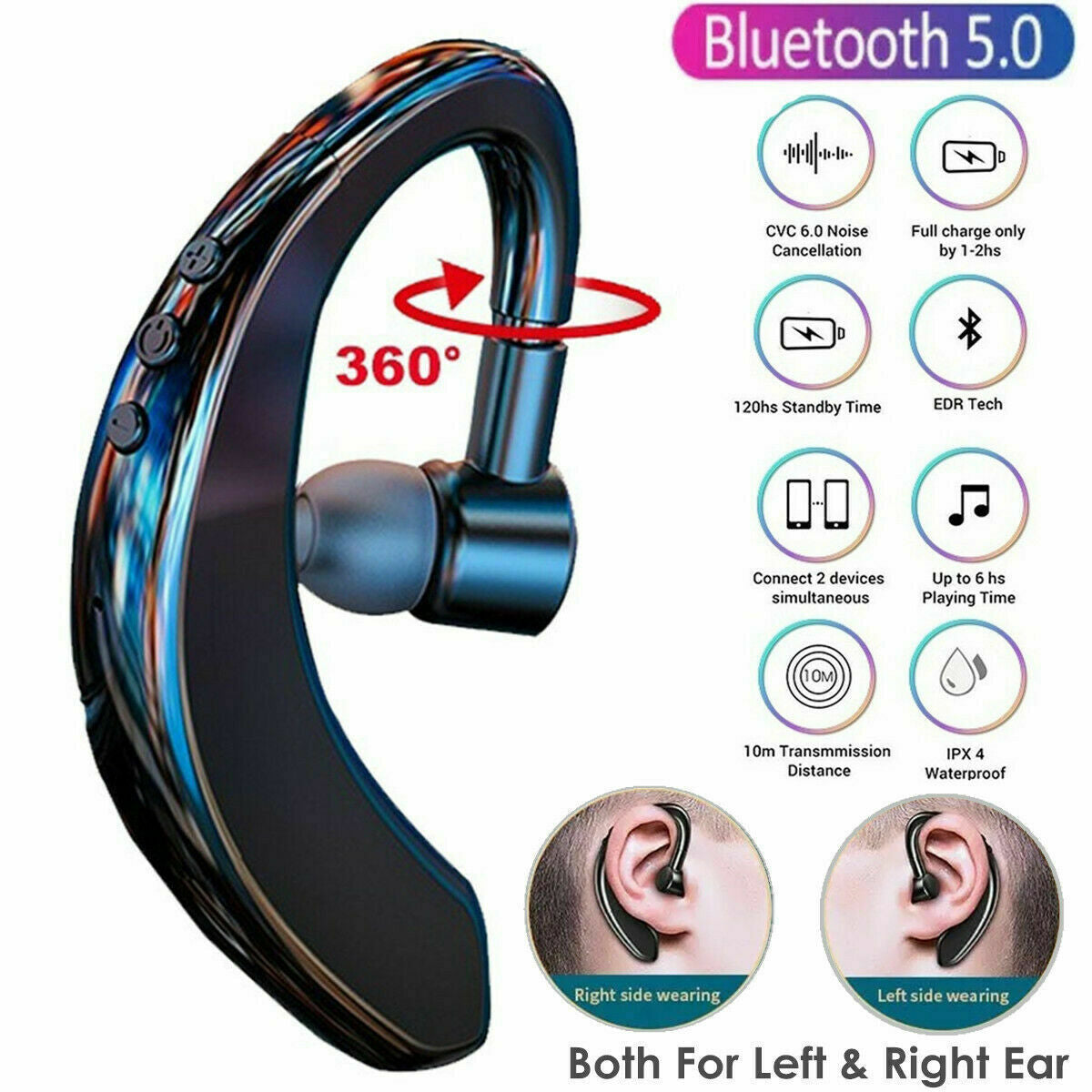 Bluetooth 5.0 Earpiece Wireless Noise Cancelling