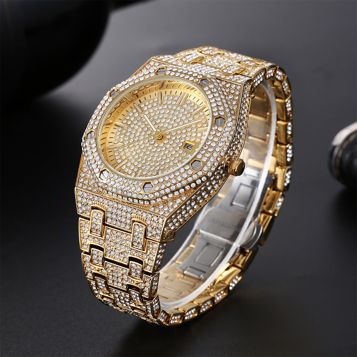 Full Diamond Large Dial Quartz Watch