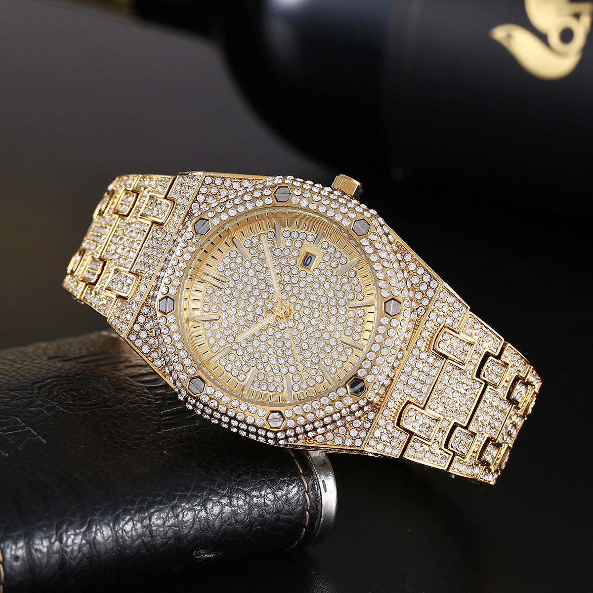 Full Diamond Large Dial Quartz Watch